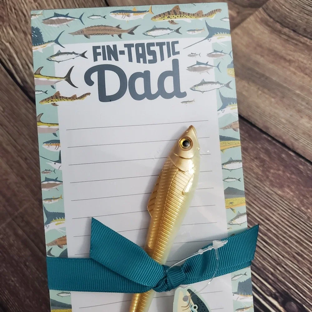 Dad Gift Fish Notepad & Fish Pen Set 100 Sheets 